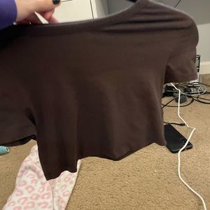 brown crop top